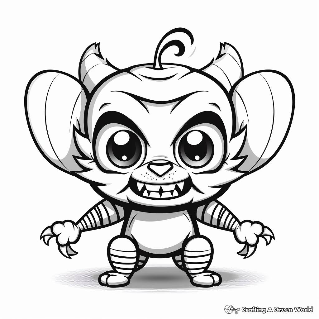 Scary Cat Bee Monster Coloring Pages for Halloween 2