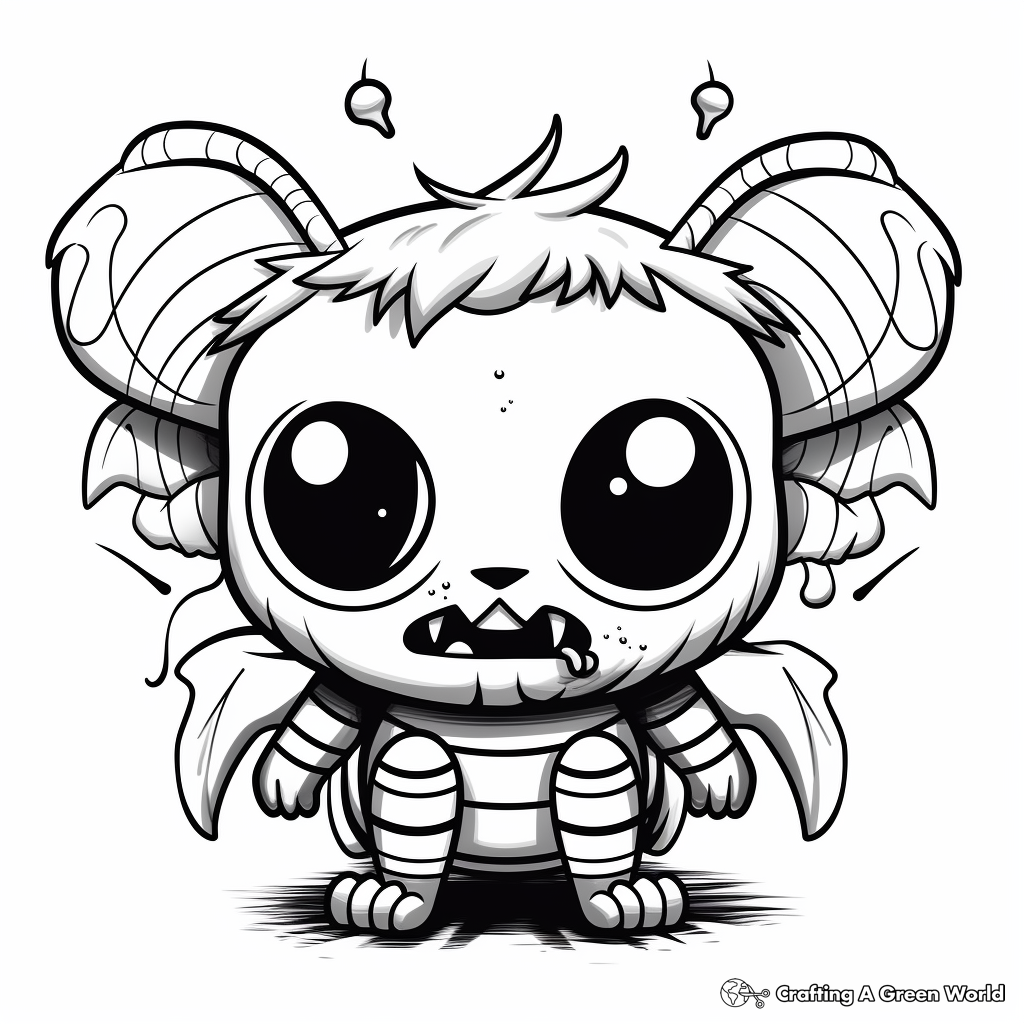Scary Cat Bee Monster Coloring Pages for Halloween 4