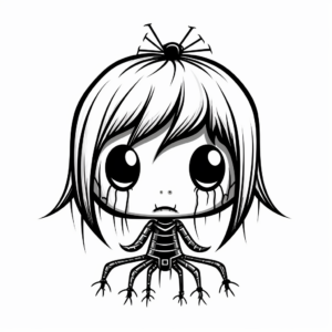 Scary Halloween Black Widow Spider Coloring Pages 1