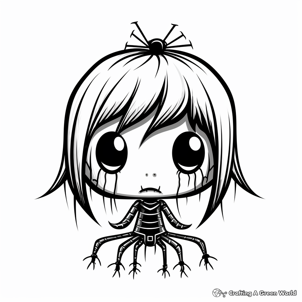 Scary Halloween Black Widow Spider Coloring Pages 1