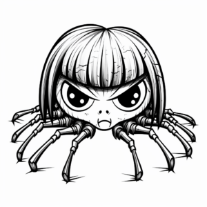 Scary Halloween Black Widow Spider Coloring Pages 2