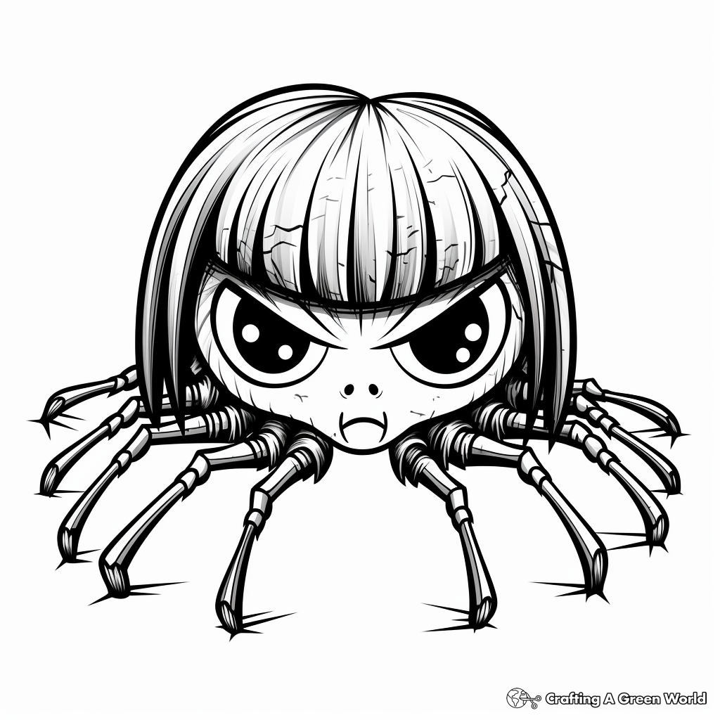 Scary Halloween Black Widow Spider Coloring Pages 2