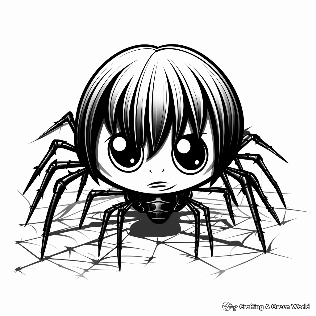Scary Halloween Black Widow Spider Coloring Pages 3