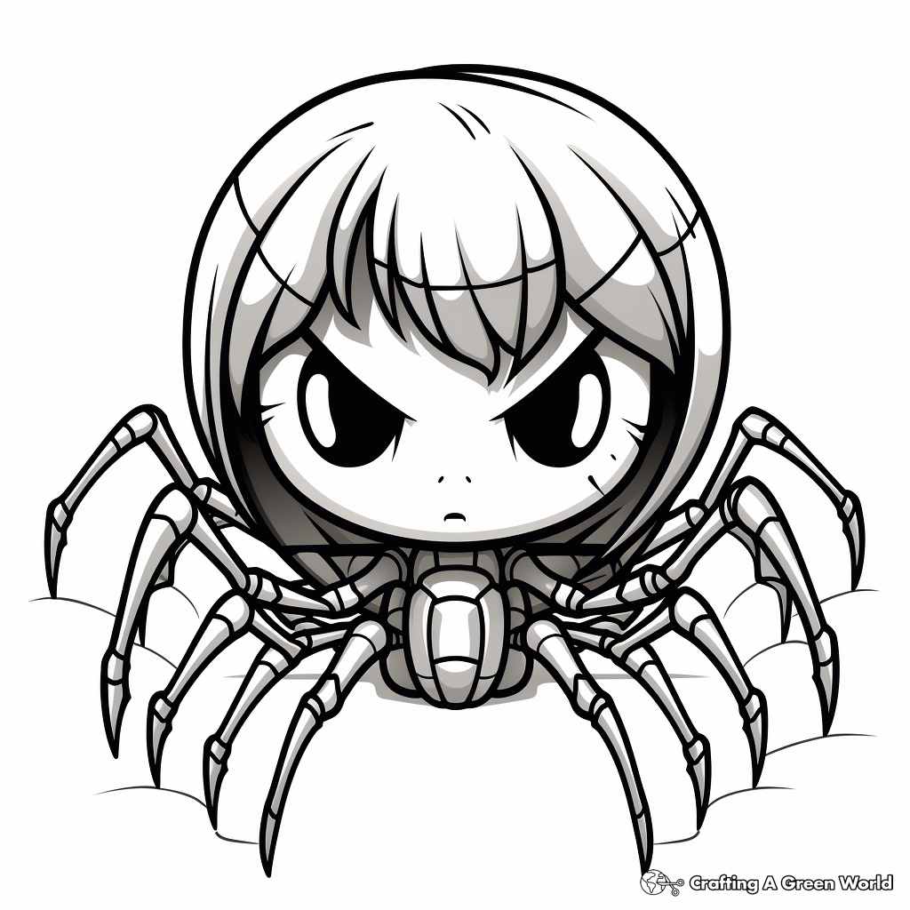 Scary Halloween Black Widow Spider Coloring Pages 4