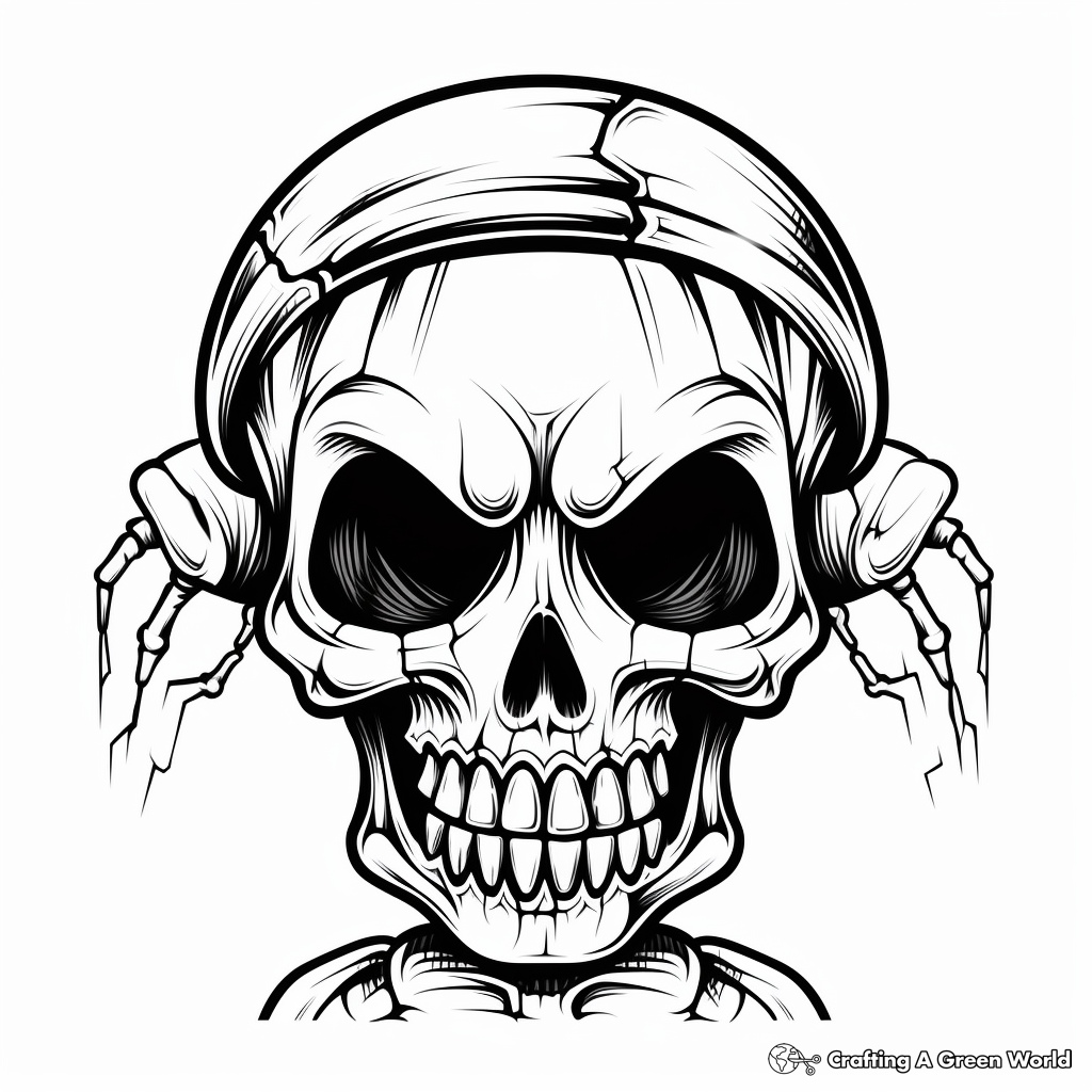 Scary Halloween Skull Coloring Pages 2