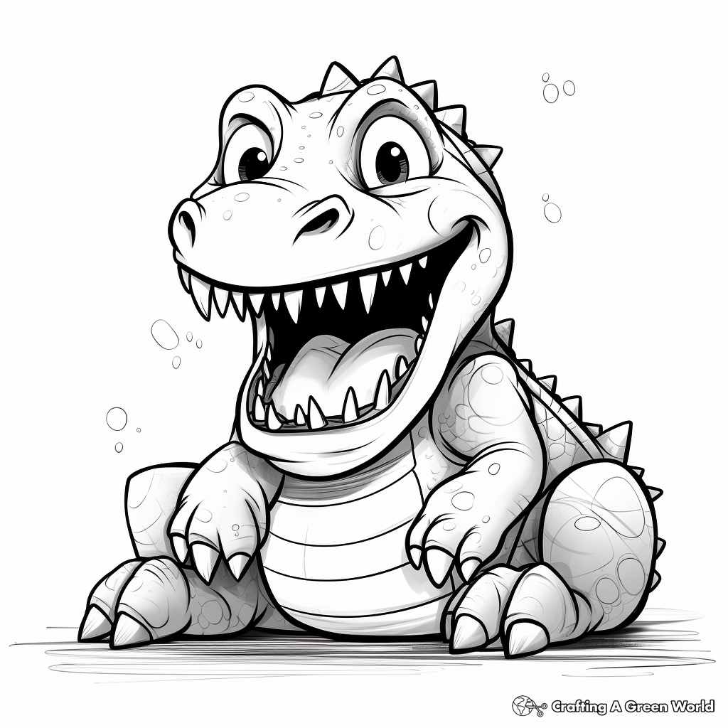 Scary Jurassic Alligator Coloring Pages 1
