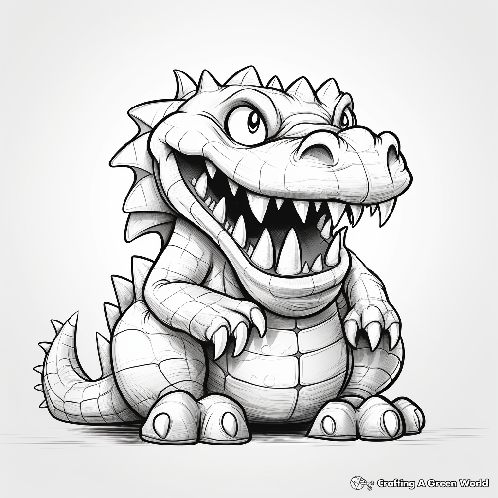 Scary Jurassic Alligator Coloring Pages 4