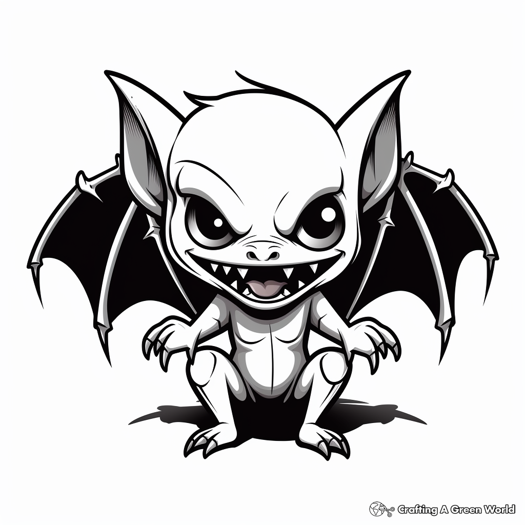 Scary Vampire Bat Coloring Pages 1