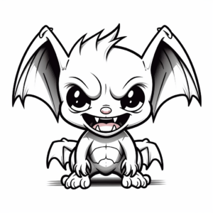 Scary Vampire Bat Coloring Pages 4