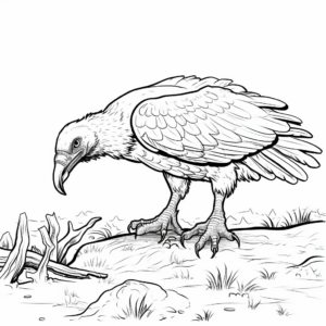 Scavenging Turkey Vulture Coloring Sheets 1