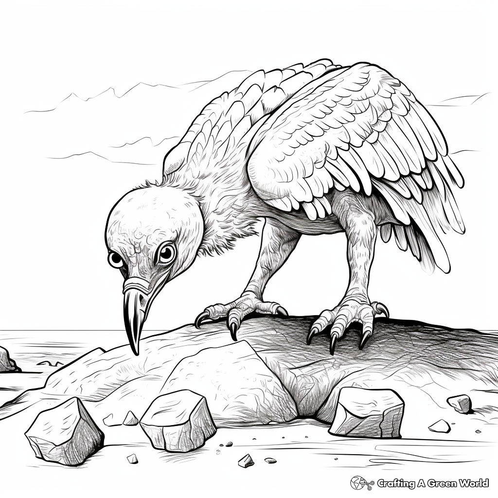 Scavenging Turkey Vulture Coloring Sheets 4