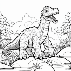 Scene from the Cretaceous: Iguanodon Coloring Pages 3