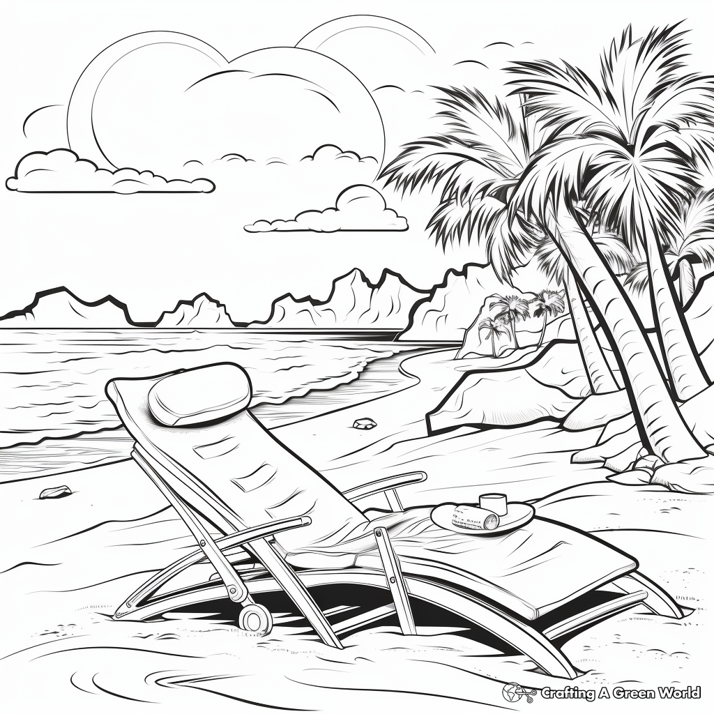 Scenic Beach Coloring Pages for Relaxation 3