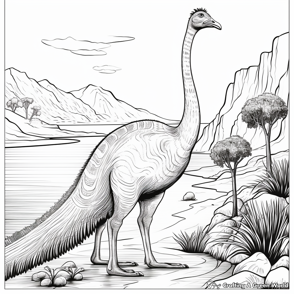 Scenic Landscape with Corythosaurus Coloring Pages 3