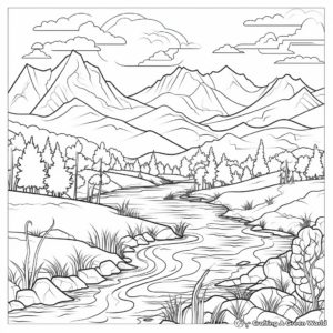 Scenic Landscapes from Around the World Coloring Pages 1