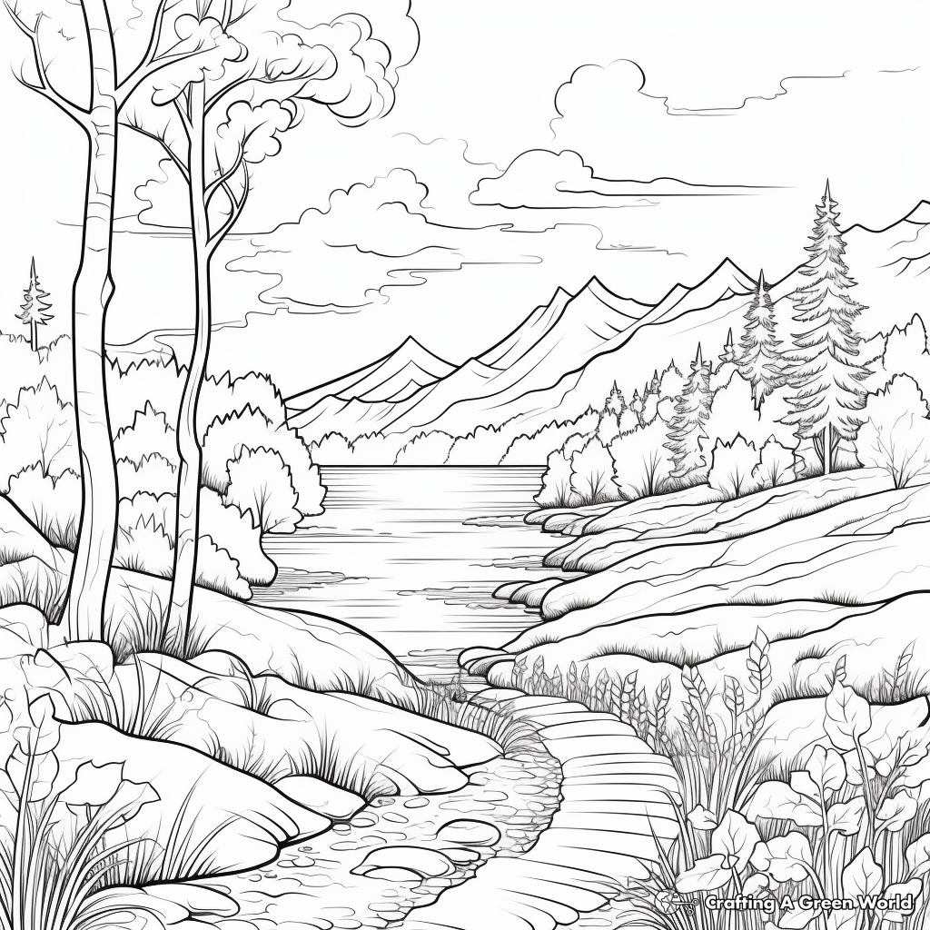 Scenic Landscapes from Around the World Coloring Pages 4