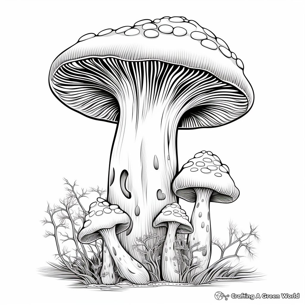 Scenic Morel Mushroom Coloring Pages 2