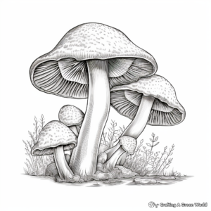 Scenic Morel Mushroom Coloring Pages 3