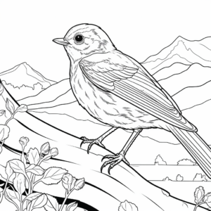 Scenic New Zealand Robin Coloring Pages 2