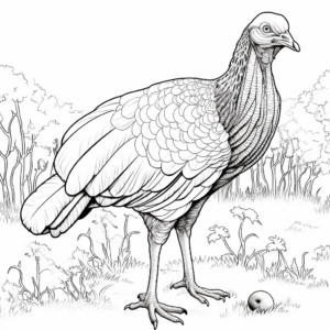 Scenic Ocellated Turkey Coloring Pages 2