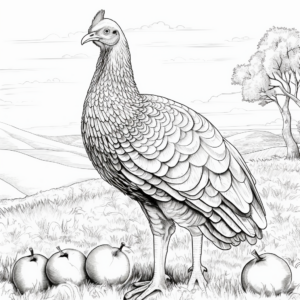 Scenic Ocellated Turkey Coloring Pages 4
