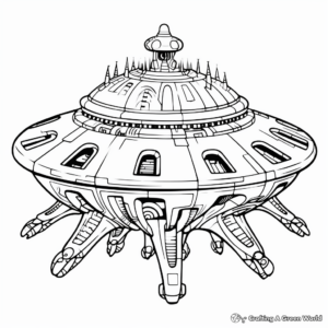 Sci-Fi Fantasy: Imaginative Alien Spaceship Coloring Pages 1