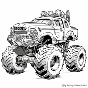 Sci-fi Inspired Cyborg Monster Truck Coloring Pages 1