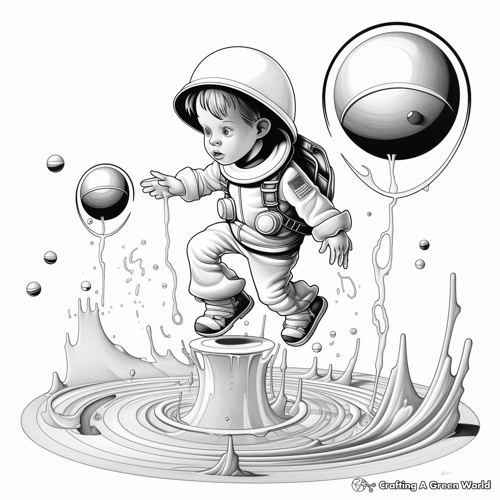 Science and Art: Gravity Paint Pour Coloring Pages 3