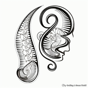 Science-Based DNA and Ear Shape Coloring Pages 1
