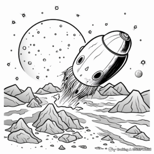 Science Themed Asteroid vs Comet Coloring Pages 1