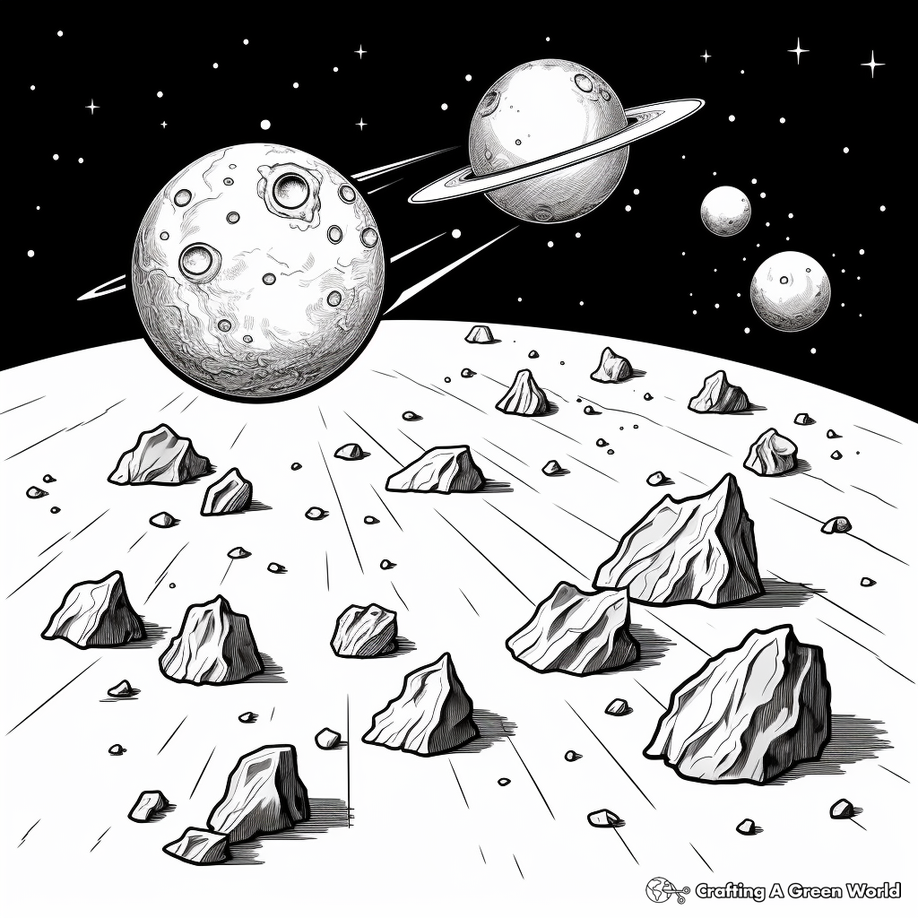 Science Themed Asteroid vs Comet Coloring Pages 2
