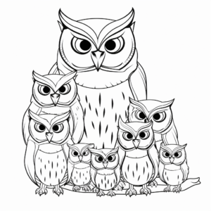 Screech Owl Family Coloring Pages and Activity Sheets 3