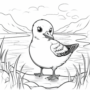 Sea and Seagull Landscape Coloring Pages 2