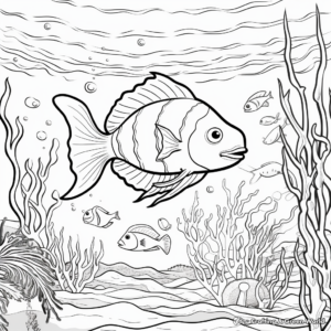 Sea Creatures: Underwater Beach Coloring Pages 1