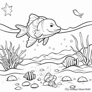 Sea Creatures: Underwater Beach Coloring Pages 3