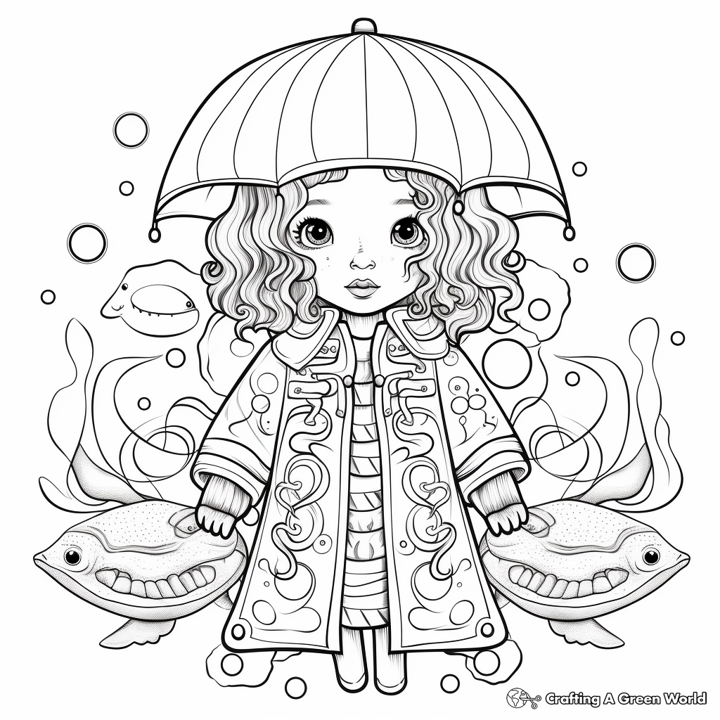 Sea Life-inspired Raincoat Coloring Pages 1