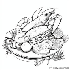 Seafood Delight: Lobster and Crab Coloring Pages 3