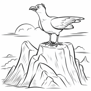 Seagull on a Cliff Coloring Pages 2