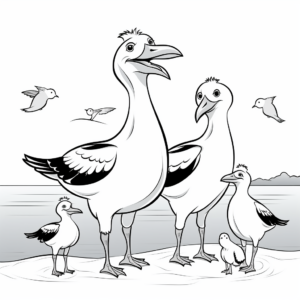 Seagulls and Pelicans Coloring Pages 4
