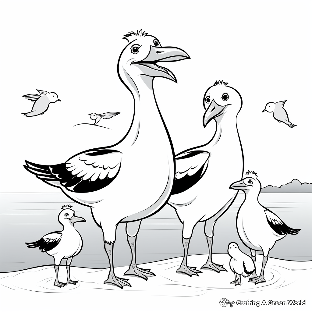 Seagulls and Pelicans Coloring Pages 4
