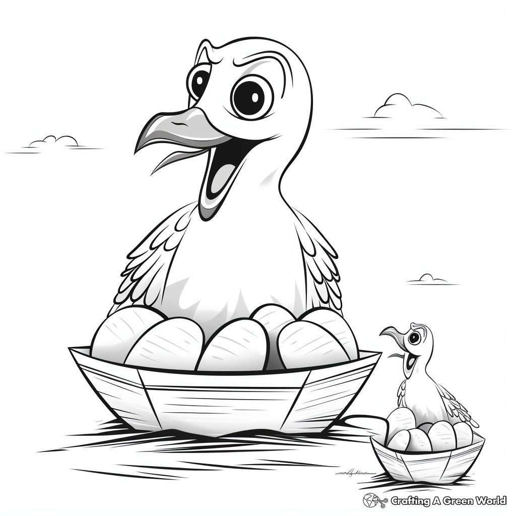 Seagulls Hatching from Eggs Coloring Pages 1