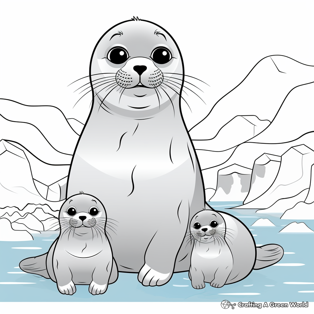 Seal Family Coloring Pages for Aquatic Animal Lovers 4