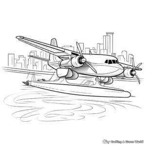 Seaplane Coloring Pages for Kids 2