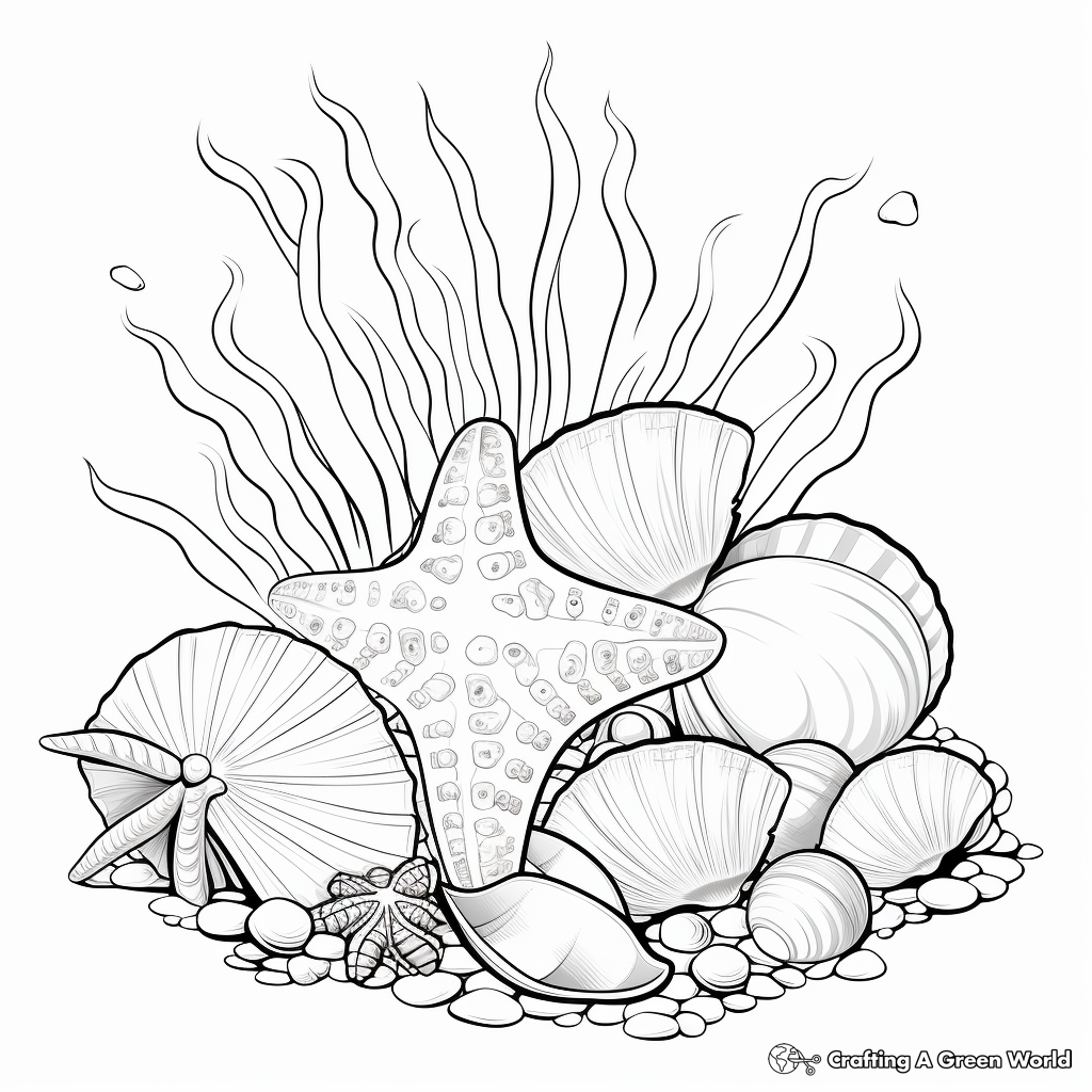 Seashells and Pearls Coloring Pages 1