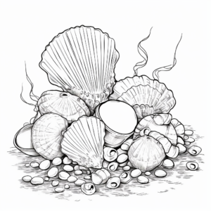 Seashells and Pearls Coloring Pages 2