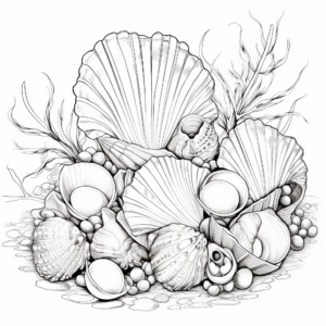 Seashells and Pearls Coloring Pages 4
