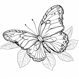 Season Special: Autumn Monarch Butterfly Coloring Pages 1