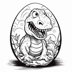 Seasonal Easter-Themed Dinosaur Egg Coloring Pages 1