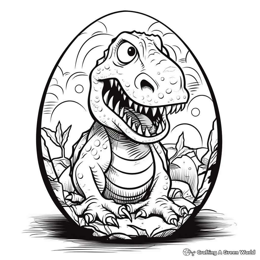 Seasonal Easter-Themed Dinosaur Egg Coloring Pages 1