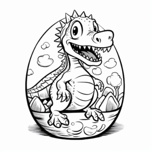 Seasonal Easter-Themed Dinosaur Egg Coloring Pages 2